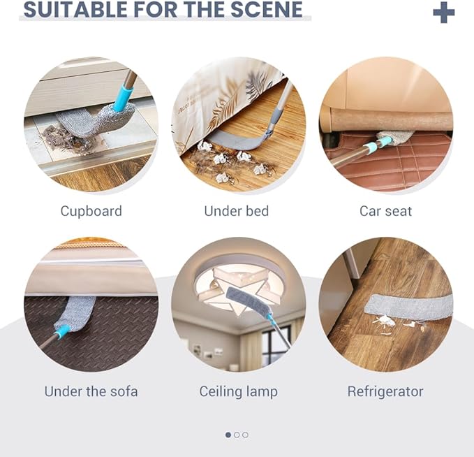 2026 New Retractable Gap Dust Cleaner, Upgraded Extendable Microfiber Duster with Bendable & Removable Head, Washable Dusting Brush for Home, Kitchen, Car & Hard-to-Reach Areas (1)