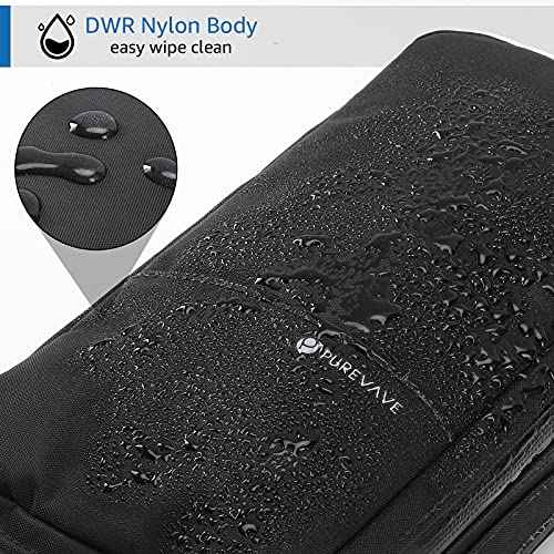 Purevave Compact Mens Toiletry Travel Bag, Mens Dopp Kit for Travel Waterproof, Wash Pouch Black