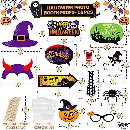 KatchOn Halloween Photo Booth Props - 56 Pack | Hocus Pocus Witch Photo Booth Props