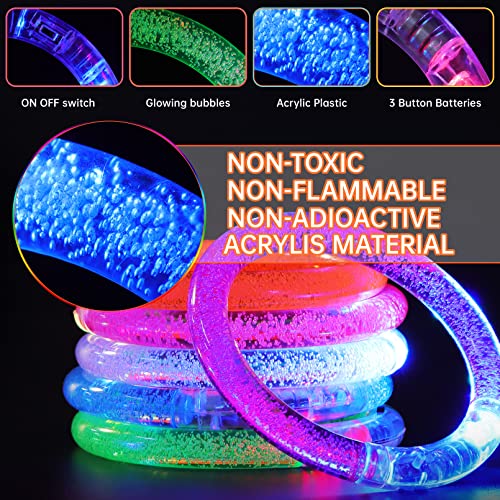 Visen 24 Pack Glow Sticks Bracelets,6 Color LED Bracelets,Light Up Bracelets Toys,Glow In The Dark Party Supplies for Adul...