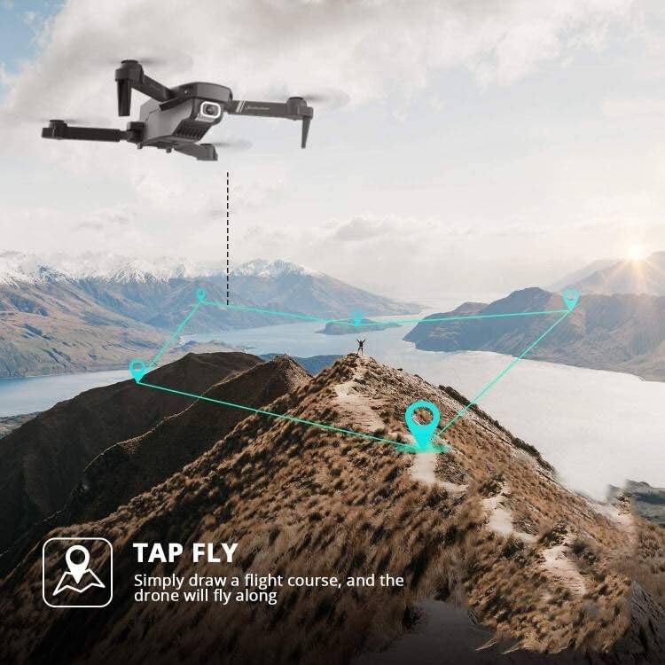 4DRC V4 Drone with Camera 1080P FPV Foldable Mini Drone for beginners adults, Gravity Control, Auto-Follow, Trajectory Flight,One Key Take Off, 2 Batteries, Drones for Kids