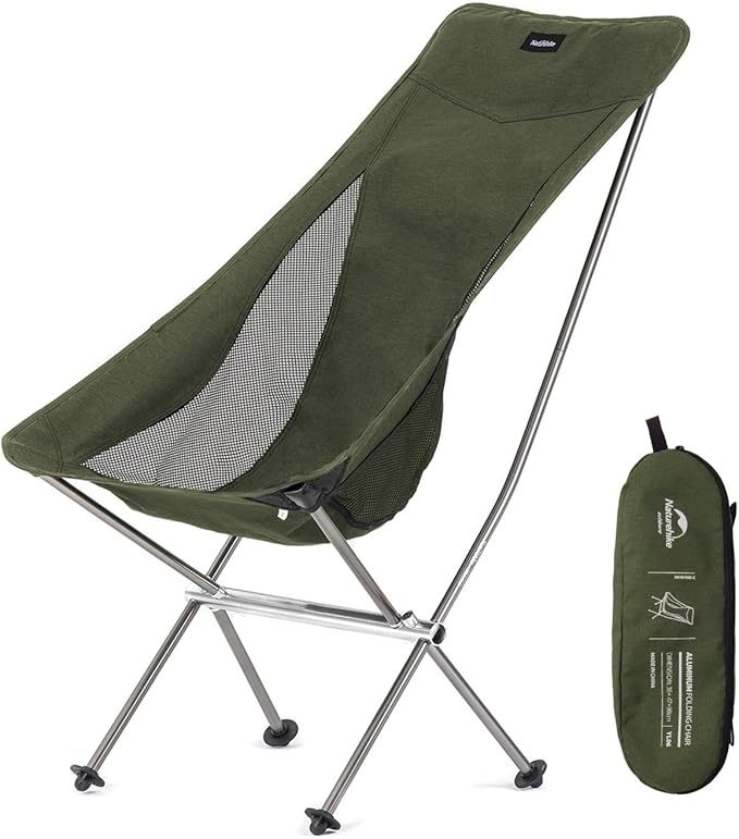 Naturehike Folding Camping Chair, Lightweight High Back Portable Compact Chair, Large Heavy Duty 330lbs for Adults, Hiking...