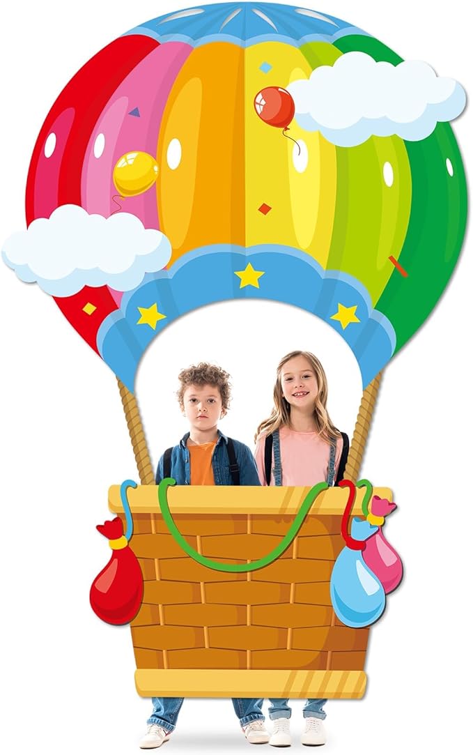 Hot Air Shaped Photo Prop Selfie Frame Back to School Backdrop Party Decoration Balloon Kids Schools Photo Booth Welcome P...
