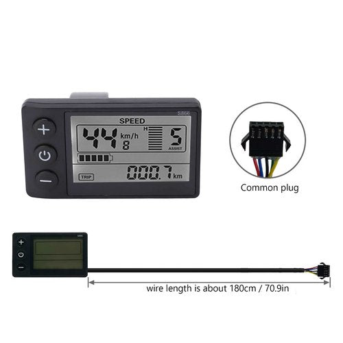 Estink Electric Brushless Controller Kit, 36/48V 500/750W Electric Scooter Brushless Controller Kit with LCD 866 Display Meter 22A9 Tube Fits for 22.2mm / 0.9in Handlebars