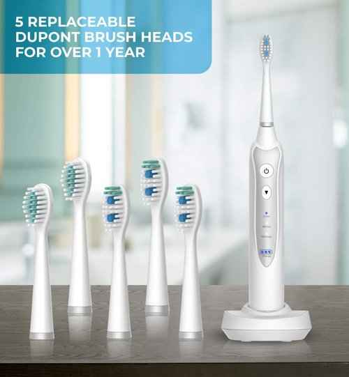 Cordless Water Flosser for Best Cleaning of Teeth Gums Professional Dental Oral Irrigator,Sonic Toothbrush, Electronic Toothbrush with 3 Brushing Modes and Built-in Timer, IPX7 Waterproof, White
