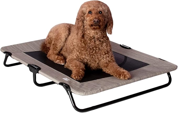Pet Gear Lifestyle Pet Cot Elevated Bed, No Assembly Required, Premium Tear Resistant Cooling Mesh, Indoor & Outdoor, Ligh...