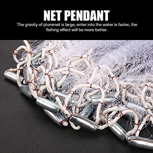 Yeahmart American Saltwater Fishing Cast Net for Bait Trap Fish 3ft/4ft/5ft/6ft/7ft/8ft/9ft/10ft Radius Casting Nets with ...