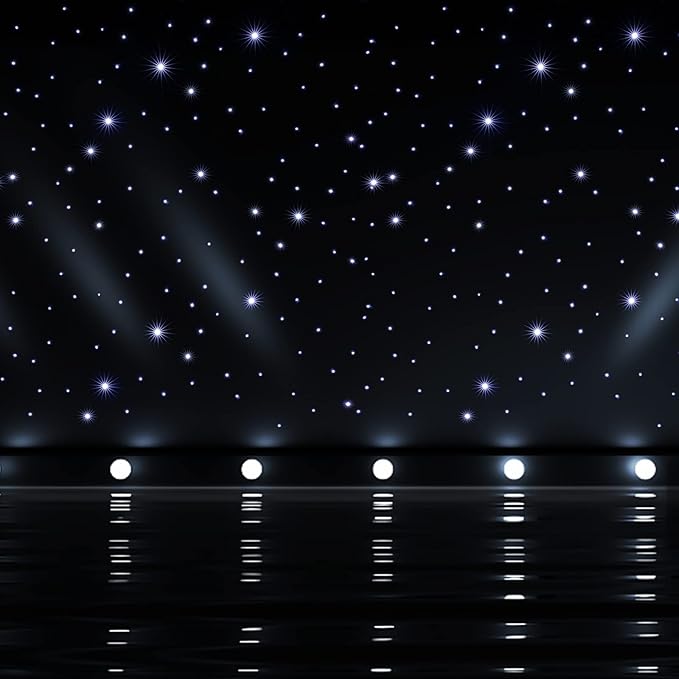 CAIHAOA 19.7ft x 9.8ft LED Star Backdrop with 360 Beads, Foldable LED Starry Night Sky Velvet Curtain, Galaxy Lighting Bac...