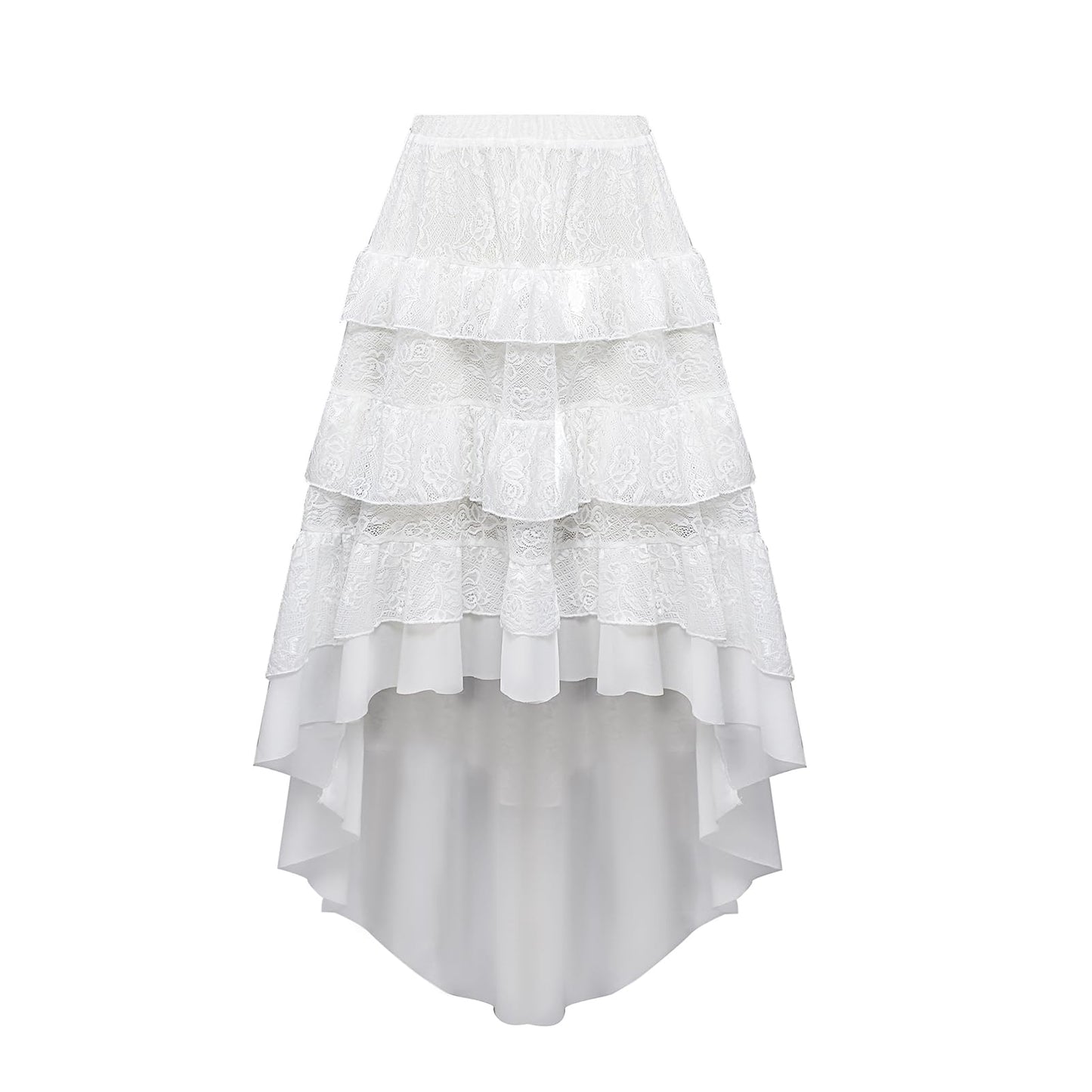 Apocrypha Women Victorian Pirates Skirt Renaissance Vintage Gothic Retro Costume (Small, White)