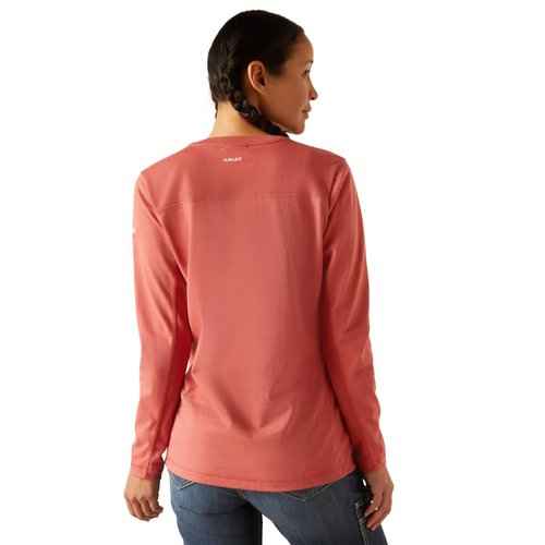 ARIAT Women's Fire Resistant AC Crew Top, Mineral Red, X-Large