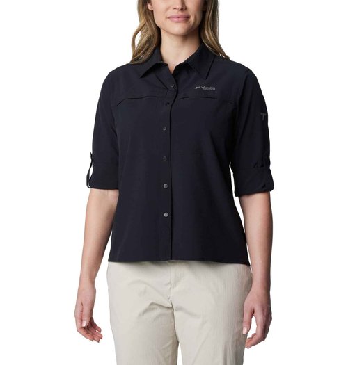 Columbia Women's Summit Valley Woven Long Sleeve Shirt, Black, Large