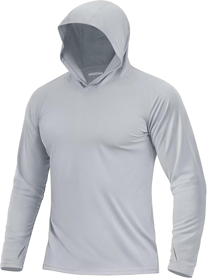 Boladeci Men's UPF 50+ Sun Protection Lightweight Hoodie Shirts Long Sleeve Fishing Shirts SPF UV Hiking Swim