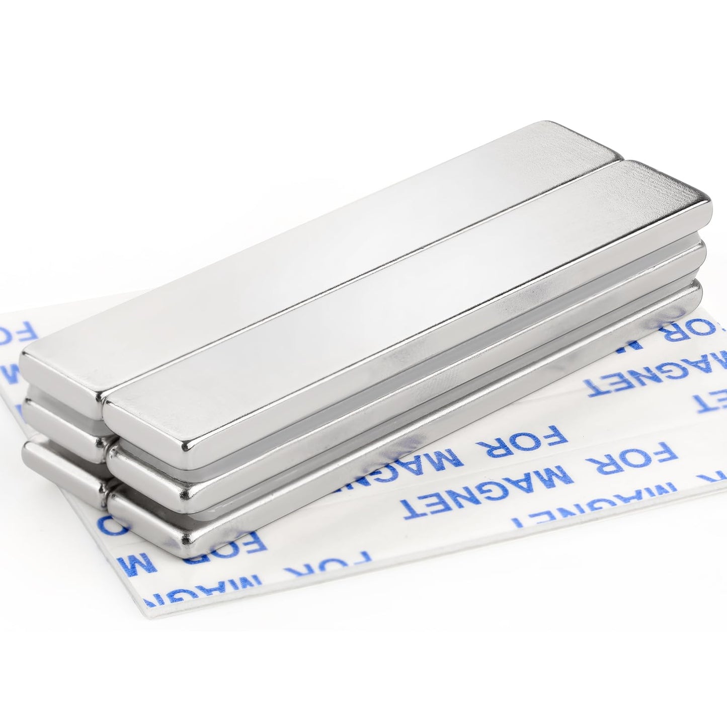 12 Pack Strong Neodymium Bar Magnets，Powerful Rare Earth Neodymium Magnets with Double-Sided Adhesive Perfect for Fridge, Garage, Kitchen, Craft, Office etc 60 x 10 x 3 mm