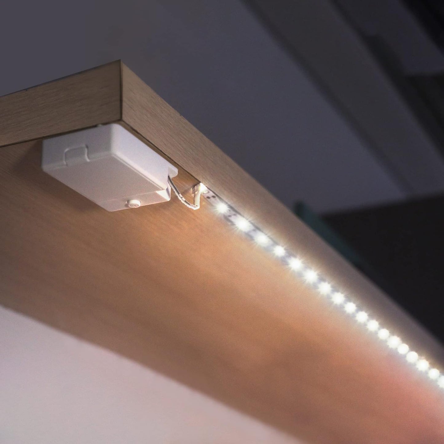BestLuz Battery Powered LED Strip Lights, 3 Pack 40 Inch Cordless White LED Light Strips for Shelves and Under Cabinet Indoor Use, Battery Operated LED Strip Lights, Cool White 6500K