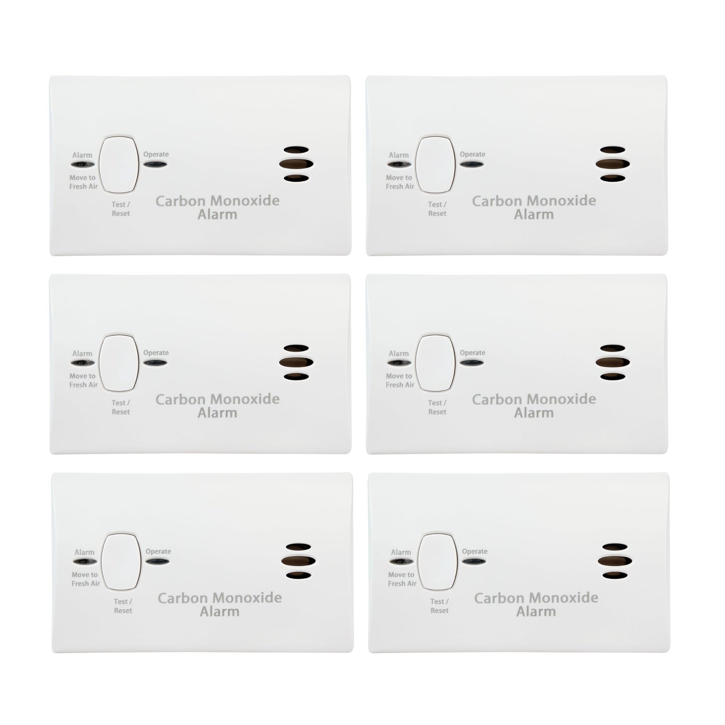 Kidde Carbon Monoxide Detector, Battery Powered CO Alarm with LEDs, Test-Reset Button, Low Battery Indicator, Portable, 6 Pack