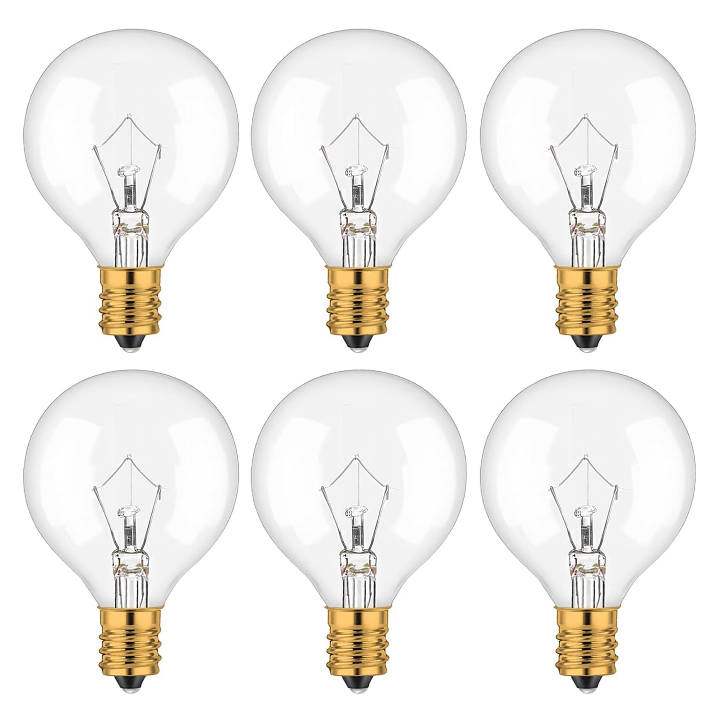 WokHok 25 Watt Wax Warmer Bulbs, Light Bulbs for Full Size Scentsy Warmers,G50/G16.5 Globe E12 Clear Bulbs for Candle Wax Warmer, Long Lifespan, 120 Volt (6 Pack)