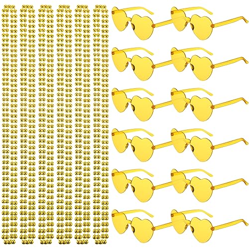 Mepase 24 Pcs Beads Necklaces and Heart Sunglasses 80s Accessories for Adults Valentines Parade Wedding Birthday Party Favor