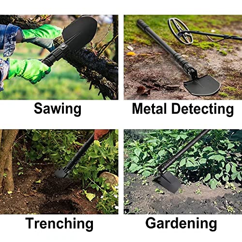 iunio Camping Shovel,Shovel Folding, Portable, Multitool, Foldable Entrenching Tool, Collapsible Spade, for Backpacking, T...