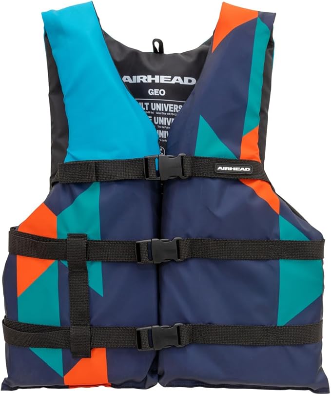 Airhead GEO General Boating Life Vest Multiple Sizes - Swim Vests for Adults, Children & Youth - Durable Polyester & PE Fo...