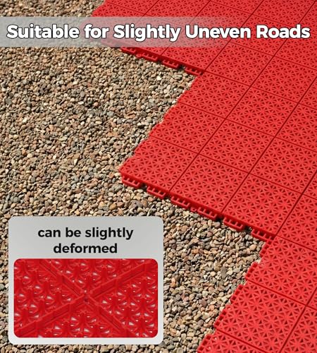 jxgzyy 20 PCS Basketball Court Tiles, 5/8 Inch Thick Portable Sport Outdoor Floor Tiles, Non Slip PP Interlocking Drainage...