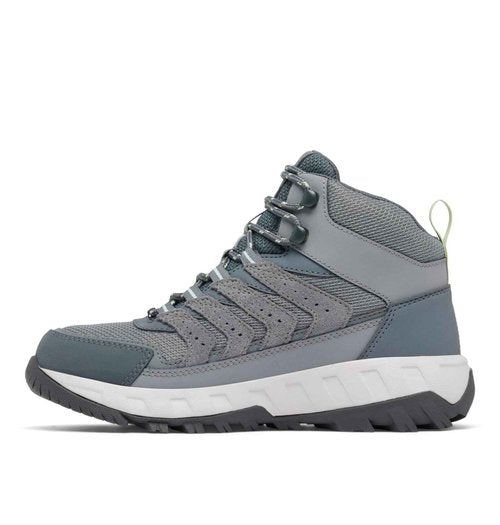 Columbia Womens Strata Trail Mid Waterproof, Titanium Grey Steel/Sage Leaf, 9