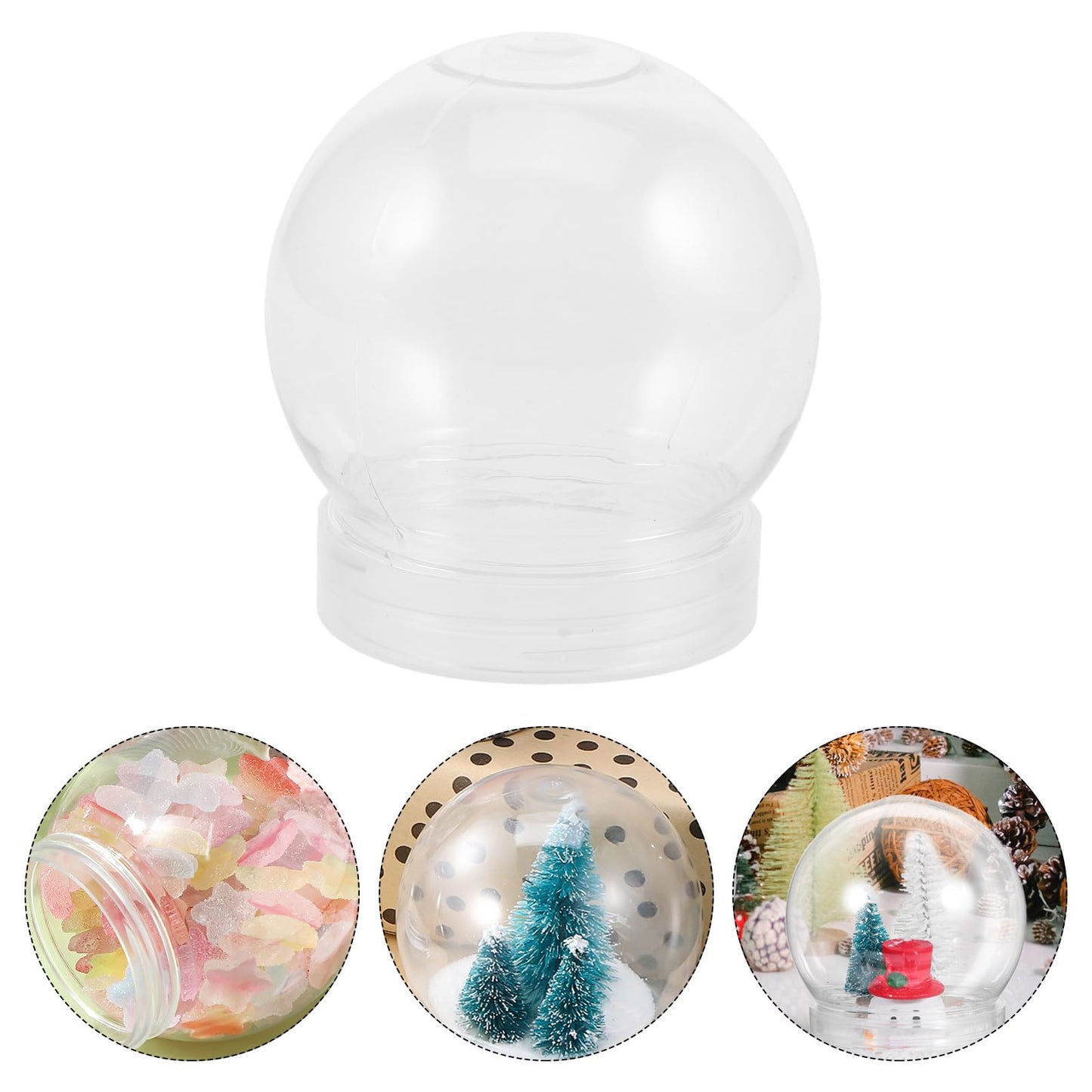 BESTOYARD 15 Pack Snow Globe Clear Water Globes, Empty Snow Globe Making Props for DIY Crafts, Christmas Decorations, Fillable with Paint, Fabric, Glitter, Candy, Photos, Mini Trees