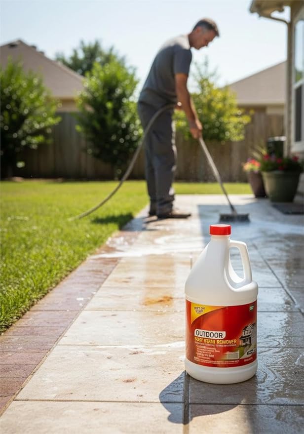 I O Outdoor Rust Stain Remover, 1 Gallon Concentrate -Best On Rust! Quick, Plant-Safe