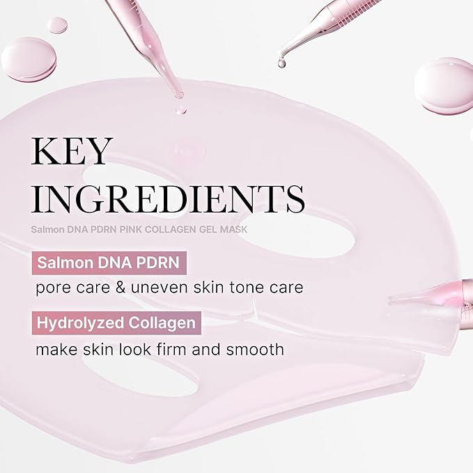 medicube Salmon DNA PDRN Duo for Beginner: PDRN collagen jelly gel mask (4ea) and PDRN Pink Peptide Serum, Pink glow serum