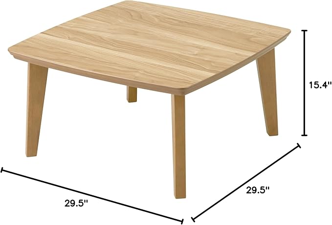 KEN JAPAN US-KLY Kotatsu Heater Table Low-Lying Dining and Work Desk(Square W29.5 xD29.5 xH15.4 Inchies,NA)