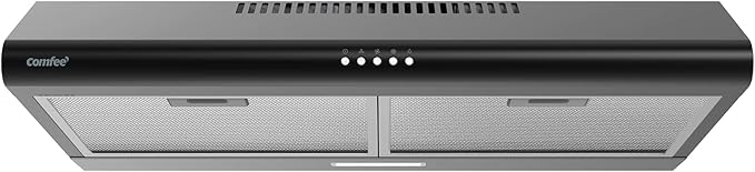 Comfee' Range Hood 30 inch, Under Cabinet Ducted/Ductless Convertible Slim Vent Hood, Durable Stainless Steel Kitchen Stov...
