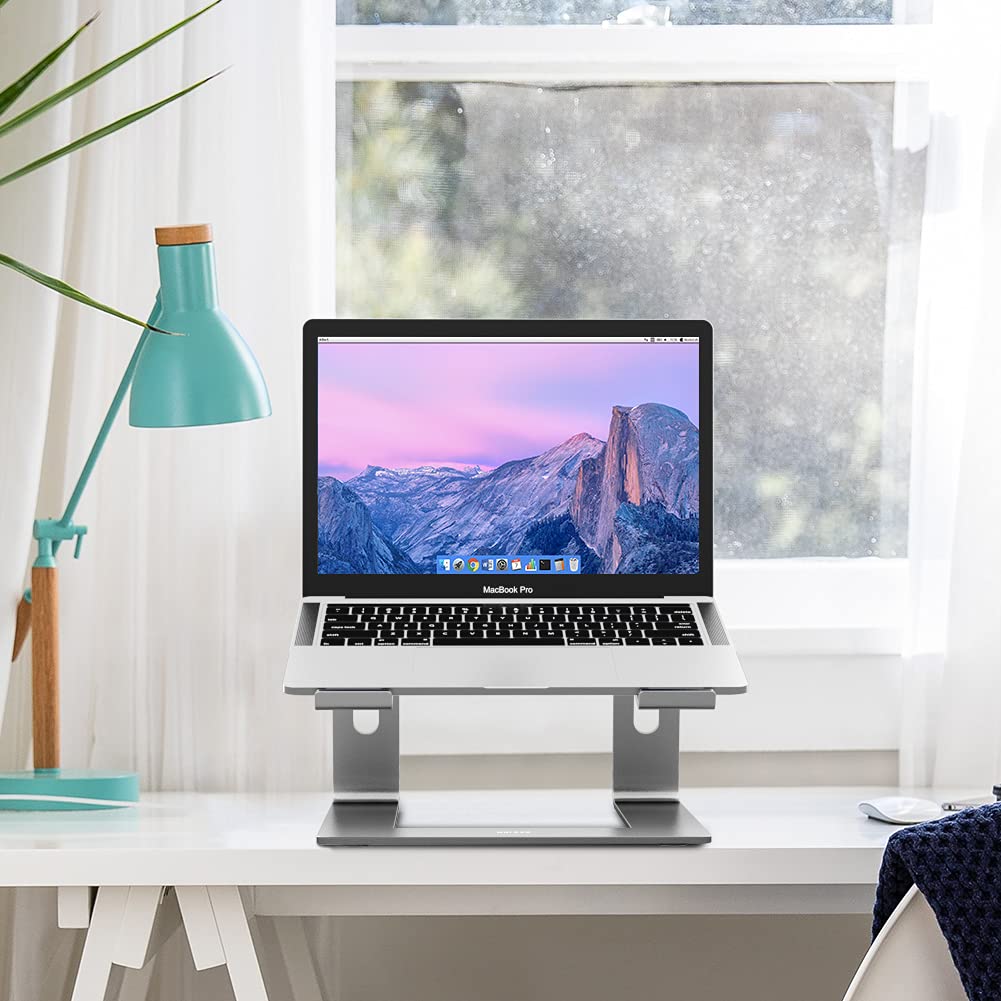 BESIGN LS03 Aluminum Laptop Stand, Ergonomic Detachable Computer Stand, Notebook Holder Compatible with Air, Pro, Dell, HP, Lenovo More 10-15.6" Laptops, Gray