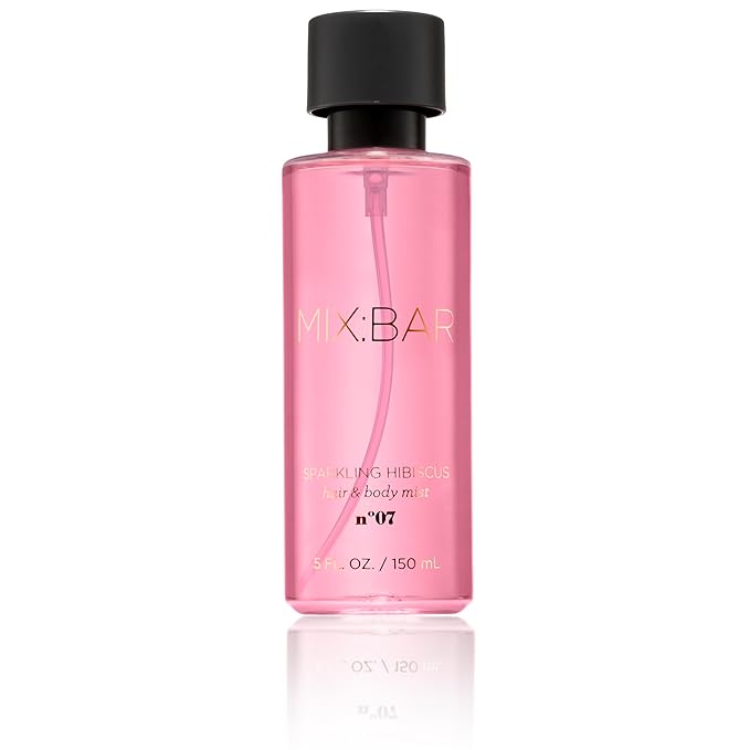 MIX:BAR Sparkling Hibiscus Hair + Body Mist, Bedroom Linen Spray - Notes of Bergamot, Hibiscus, Champagne Bubbles, Cashmere Musk, Fruity Scent, 5oz