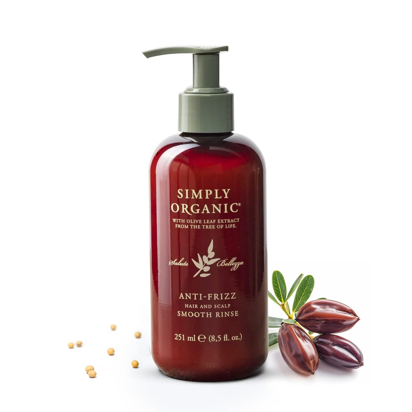 SIMPLY ORGANIC Frizz Control Deep Scalp & Hair Conditioner, Made in Italy, All Natural Cruelty Free Hair Care for Women & Men, A