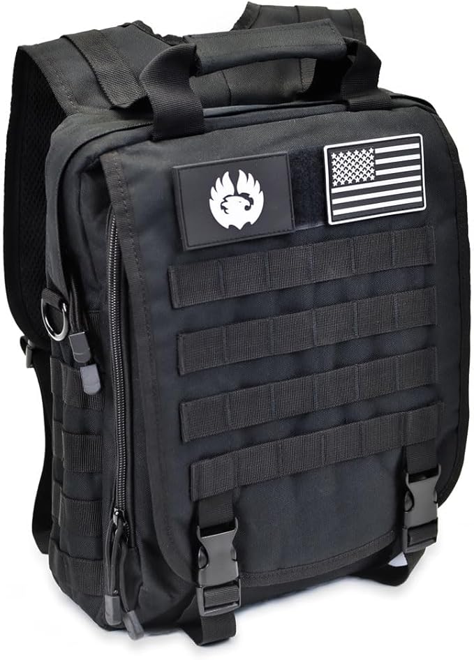 TORCH MOLLE Urban Commuter Backpack Laptop Bag Rucksack for Hiking Cycling Crossfit Light Rucking EDC Gear V2 (Black)
