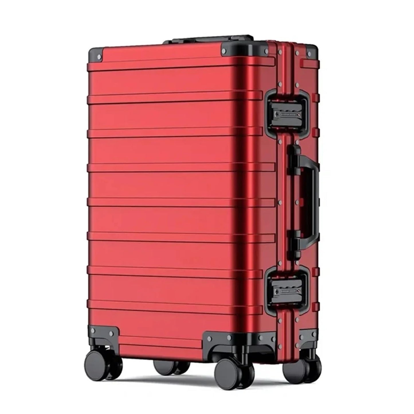 MUdson Trunk Aluminum Travel Luggage High End Fashion Trolley Suitcase Password Lock 20 Inch Boarding Box Luggage Durable (Color : Silver, Size : 29")