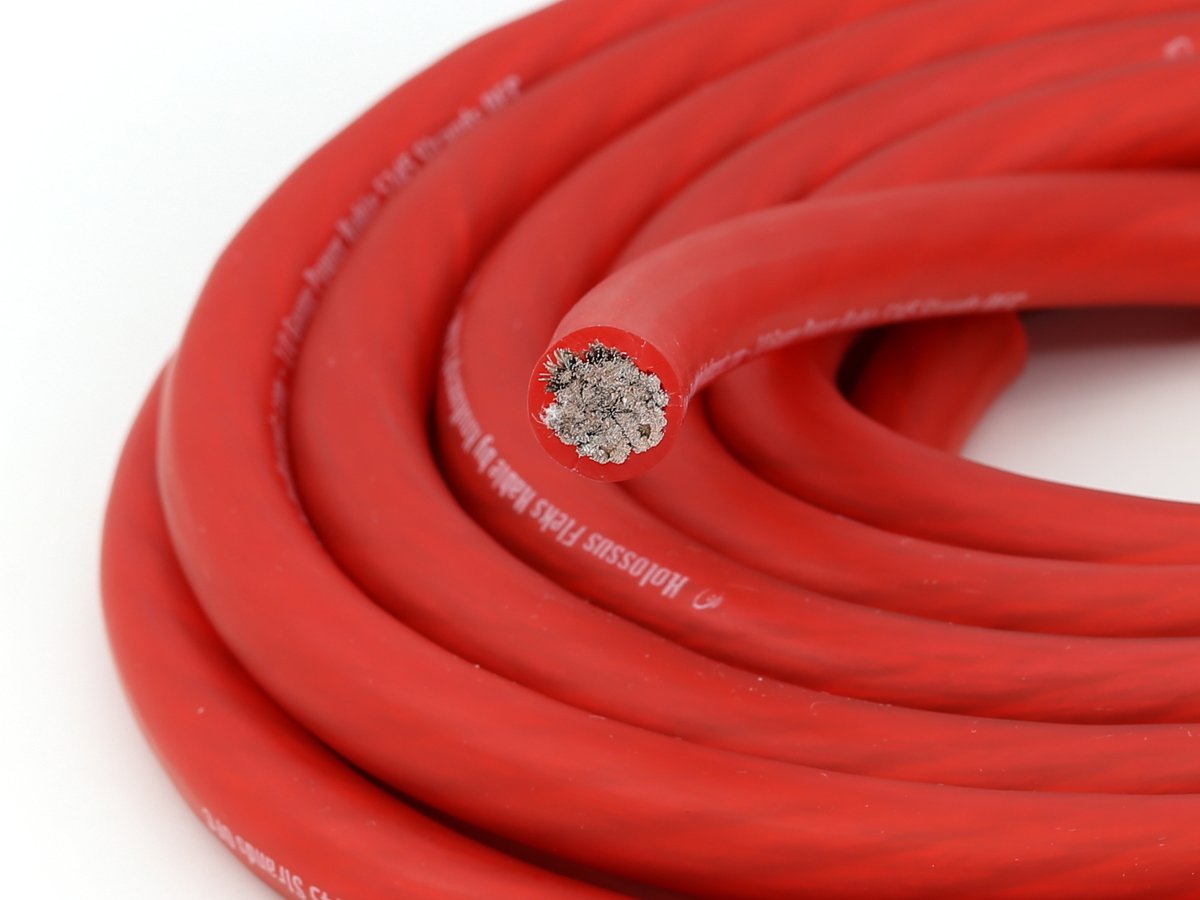 Knukonceptz Kolossus Flex Kable Ofc 4 Gauge Power Wire Copper Cable Red (10 Ft) 4 Awg