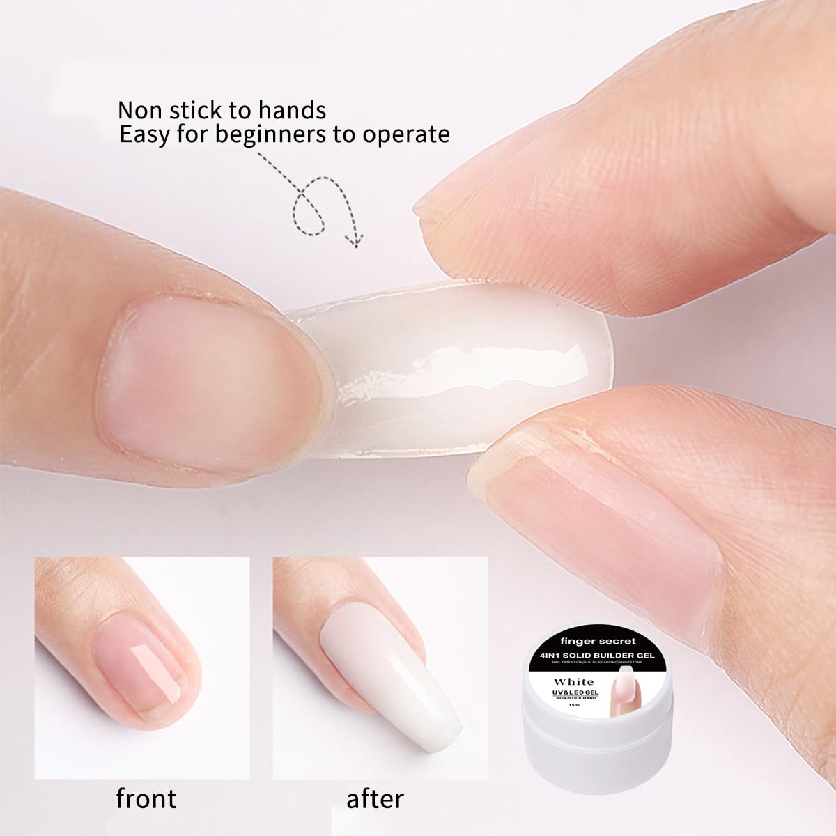 Solid Builder Gel for Nails Hard Gel 3D White Nude Pink Clear Colors for Nail Extension DIY Nail Kit 60ml