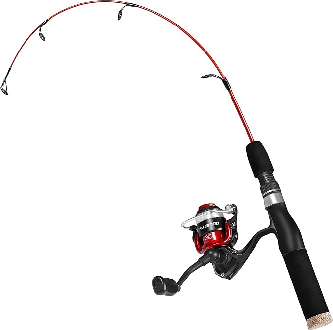 PLUSINNO Ultralight Winter Ice Fishing Rod Reel Combo 26/27/28 inch. Medium Light Fast Action Multi-Species Spinning Ice F...