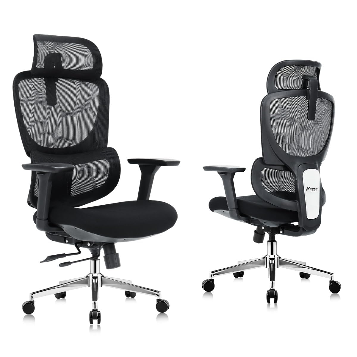 Jacia House TSCA Certified Ergonomic Mesh Office Chair, Big Tall Gaming Chair Adjustable Lumbar Support, 4D Armrests, 2D Headrest, 135° Reclining Rolling Swivel Desk Chairs with Seat Lock 600lb
