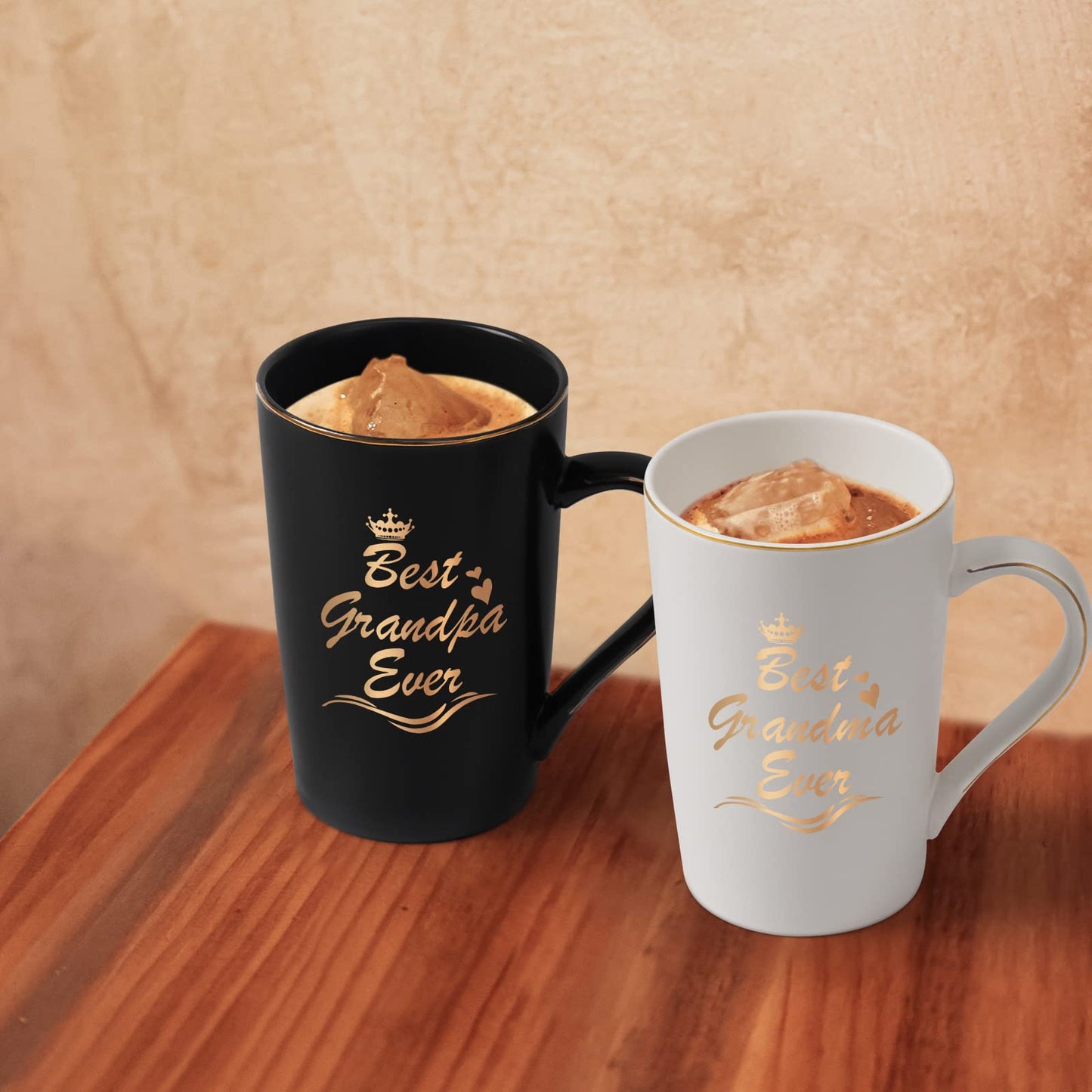 Cabtnca Grandparents Gifts, Best Grandma Grandpa Ever Mug Set, Grandma Grandpa Mugs, Grandma Grandpa Gifts, Grandparents Christmas Gift, Gifts for Grandparents from Granddaughter Grandkids, 14Oz