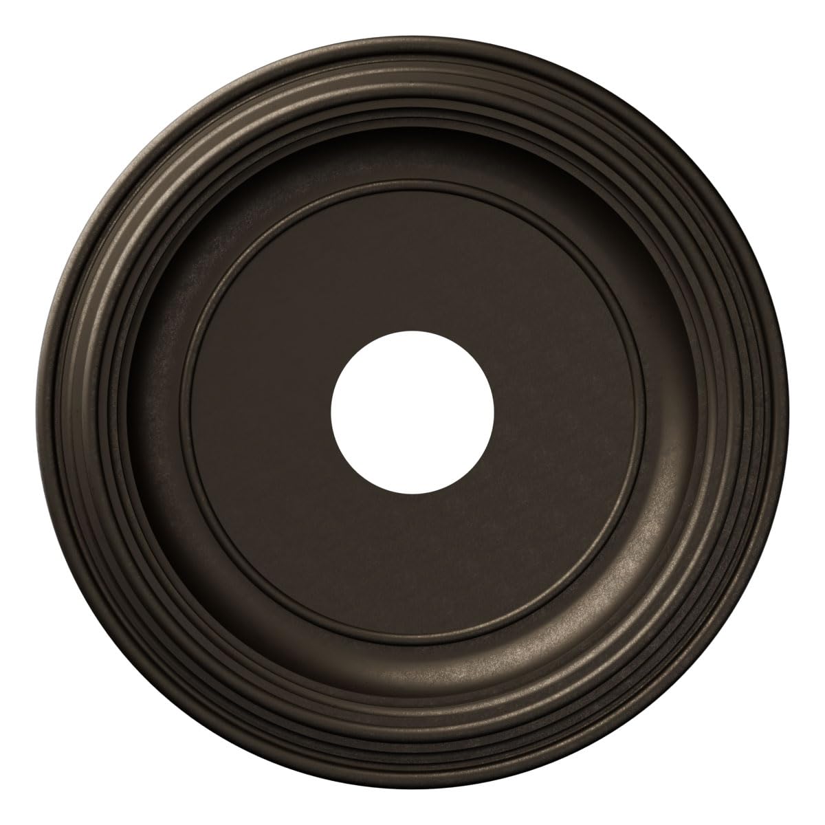 Ekena Millwork 16Od X 3 1/2Id X 1 3/8P Traditional Thermoformed Pvc Ceiling Medallion (Fits Canopies Up To 9 1/2), Metallic Blac