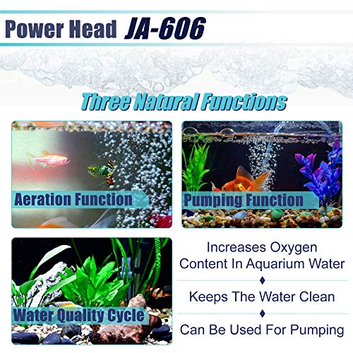 Aqua Dream 475 GPH Submersible Pump(1800L/H,25W) Quiet Internal Aquarium Powerhead Water Pump 3-in-1 Functionality Circula...