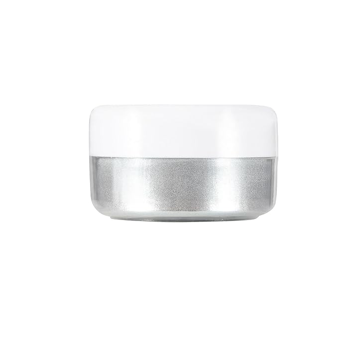Ultra-Fine Silver Makeup Metallic Powder, Silver Metallic Chrome Powder For Face & Body Paint with Mixing Liquid, SFX Makeup Kit For Halloween Costume Cosplay, Full Coverage Face Painting Kit