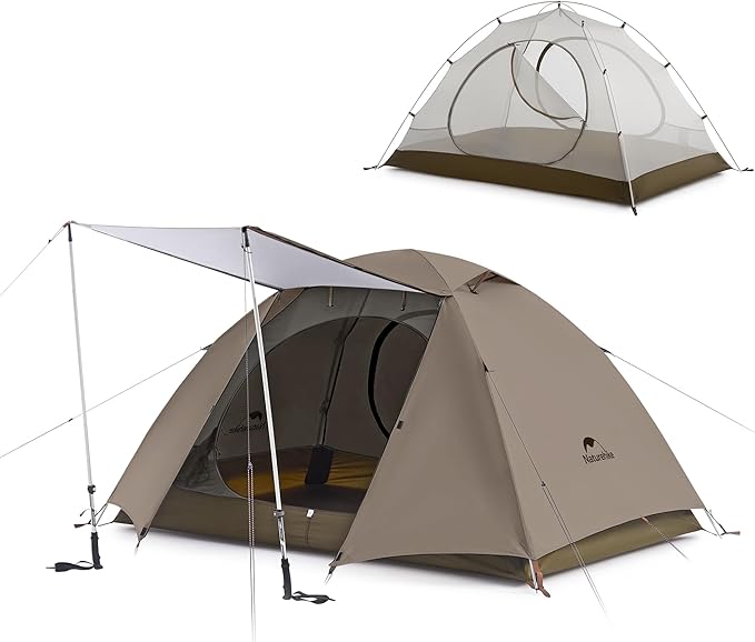 Naturehike Cloud River 2 Person 3 Person Backpacking Tent, Waterproof 2 Person 3 Person Tents for Camping, Double Layer Ca...