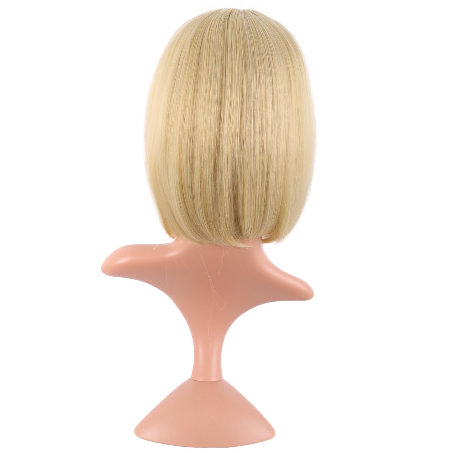 MapofBeauty 12 Inch /30 cm Fashion Lady Short Straight Synthetic Flat Bangs Bob Wig (Mixed Golden)