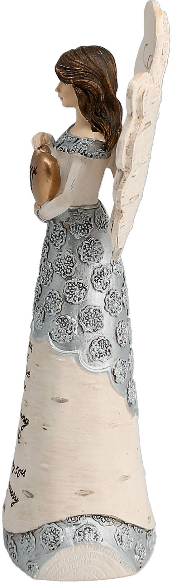 Pavilion - 50th Birthday - 6" Angel Holding 50th Heart,Beige/Silver