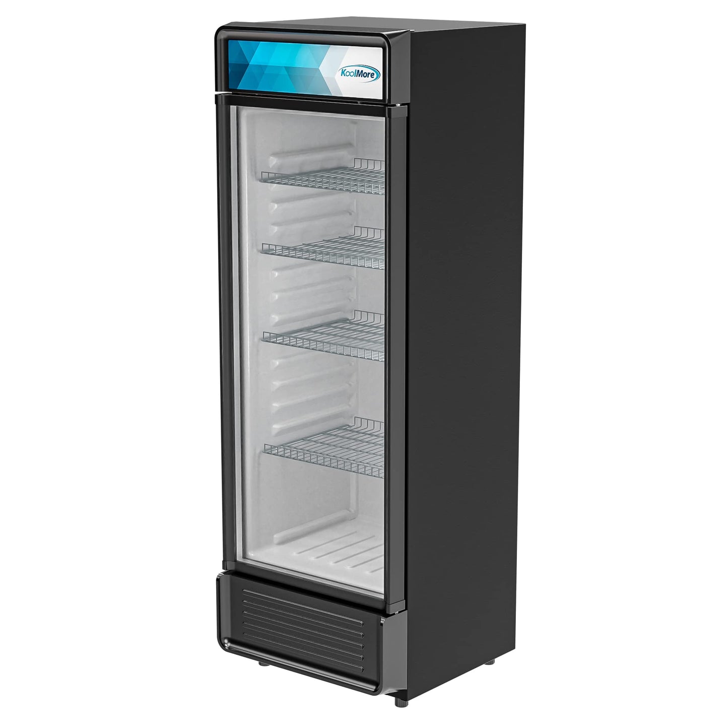 KoolMore Commercial One Glass Door Display Upright Beverage Refrigerator Cooler Merchandiser - 12 Cu. Ft [Black] (MDR-1GD-12C)