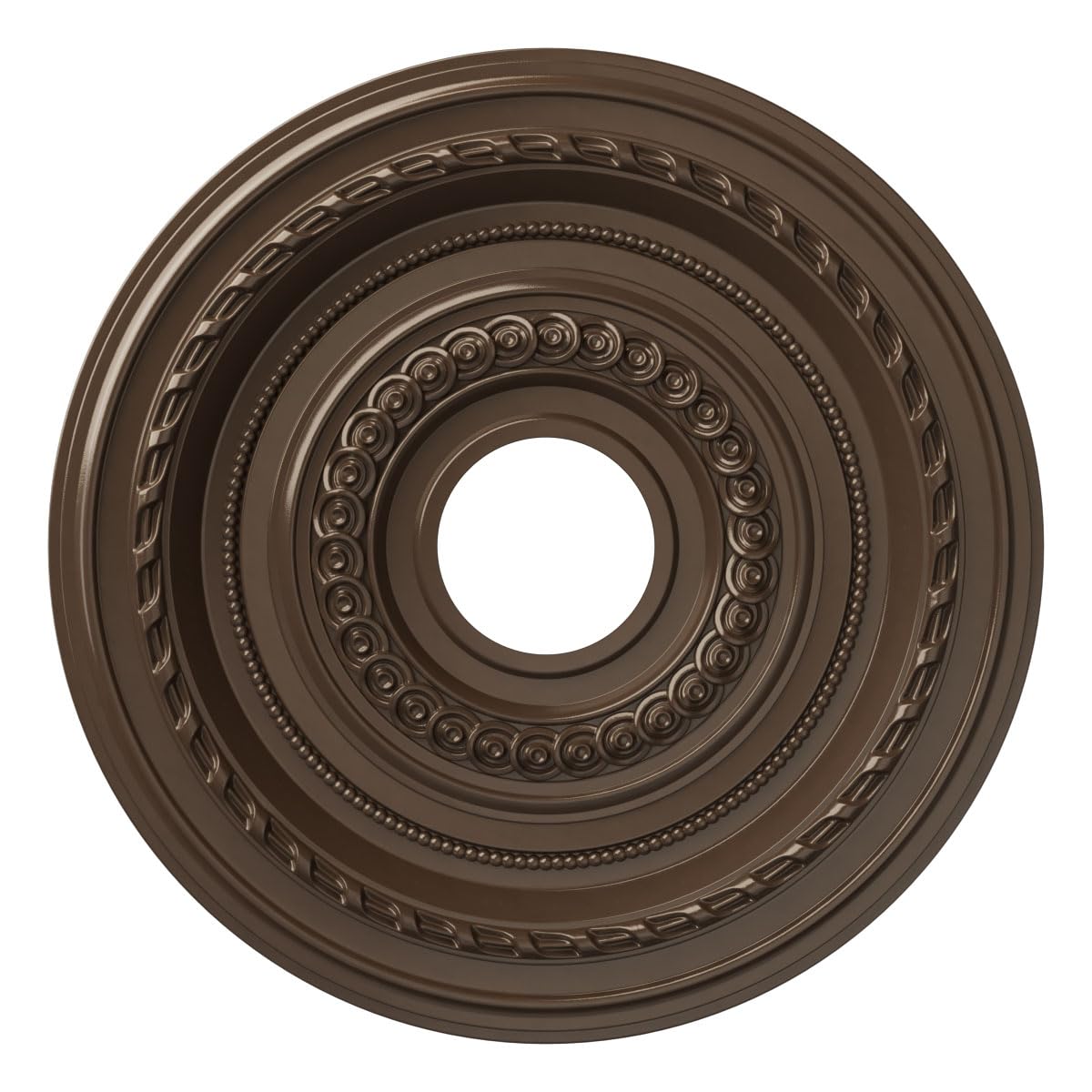 16Od X 3 1/2Id X 1P Cole Thermoformed Pvc Ceiling Medallion (Fits Canopies Up To 4 1/2), Metallic Copper