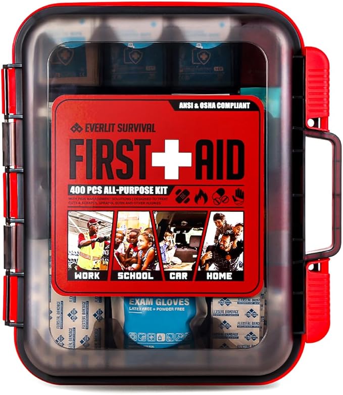 EVERLIT 400 Pcs OSHA/ANSI Compliant First Aid Kit Type III Class A Medical Kit Professional Med Kit Supplies for Contracto...