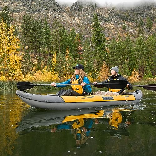 Advanced Elements - Island Voyage 2 Inflatable Kayak - Recreational Convertible Kayak - for 1 or 2 Person - 11 ft - Yellow